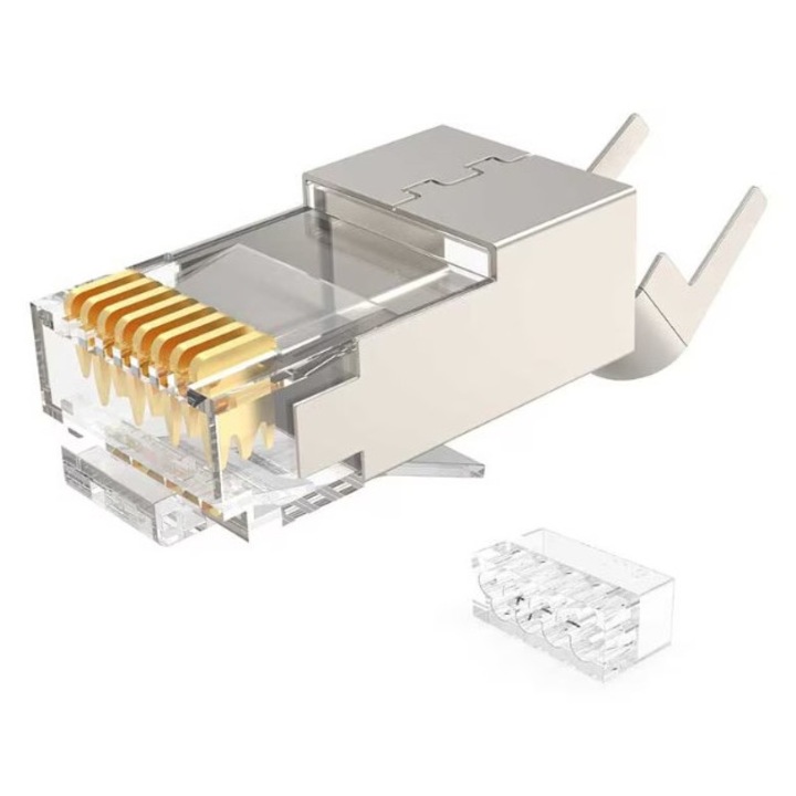 Set 100buc - Mufa RJ45 ecranata pentru cabluri CAT6 CAT6A CAT7