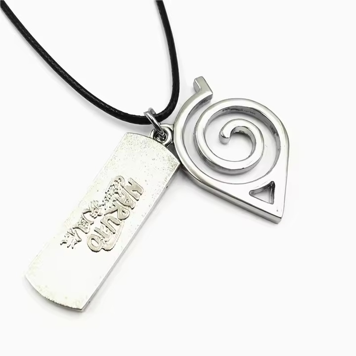 Lantisor cu pandantiv Naruto Konoha, Inox, Argintiu