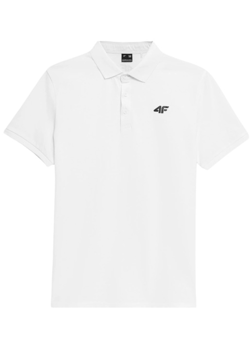 Tricou polo, 4F, Bumbac, Alb, Alb