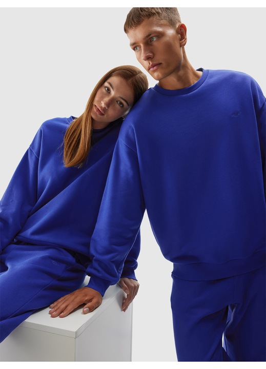 Bluza unisex 4F, Bumbac, Albastru, Albastru