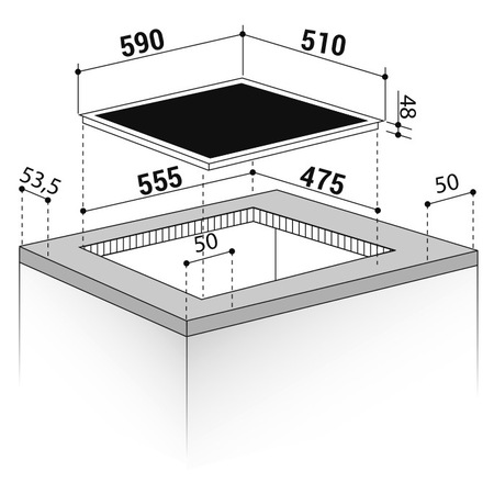 Pachet Pyramis BAS65 Eco AAZX, cuptor electric si plita cu gaz, 5 functii, Wok, gratare fonta si Inox