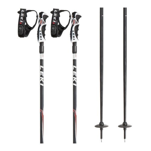 LEKI Hot Shot S – Bâtons De Ski Aluminium, Poignée Trigger S SL, Sangle Vario, Panier Cobra Alpine – Pour Ski Alpin Et Randonnée