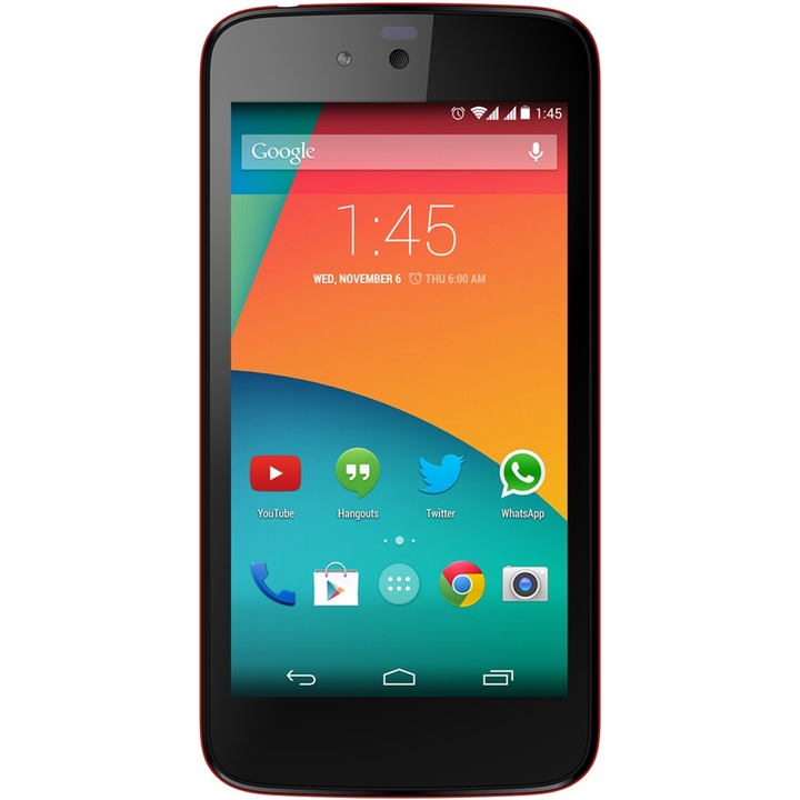 Karbonn Android One Sparkle V mobiltelefon, Kártyafüggetlen, Dual Sim, Piros