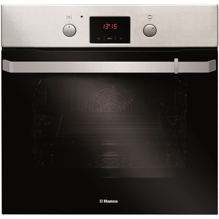 Cuptor incorporabil Hansa Scandium BOEI69472, Electric, 65 l, Autocuratare catalitica, Grill, Rotisor, Display, Clasa A, Inox