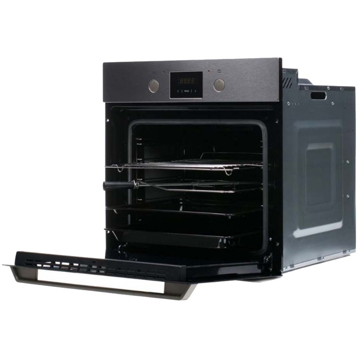 Cuptor incorporabil Hansa Scandium BOEI69472, Electric, 65 l, Autocuratare catalitica, Grill, Rotisor, Display, Clasa A, Inox