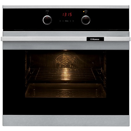 Cuptor incorporabil Hansa BOEI68463, 8 Functii, Grill, Clasa A, Butoane push up, Display, Inox/Negru