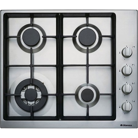 Plita incorporabila Hansa BHGI62138, Gaz, 4 Arzatoare, Wok, Aprindere electrica, Inox