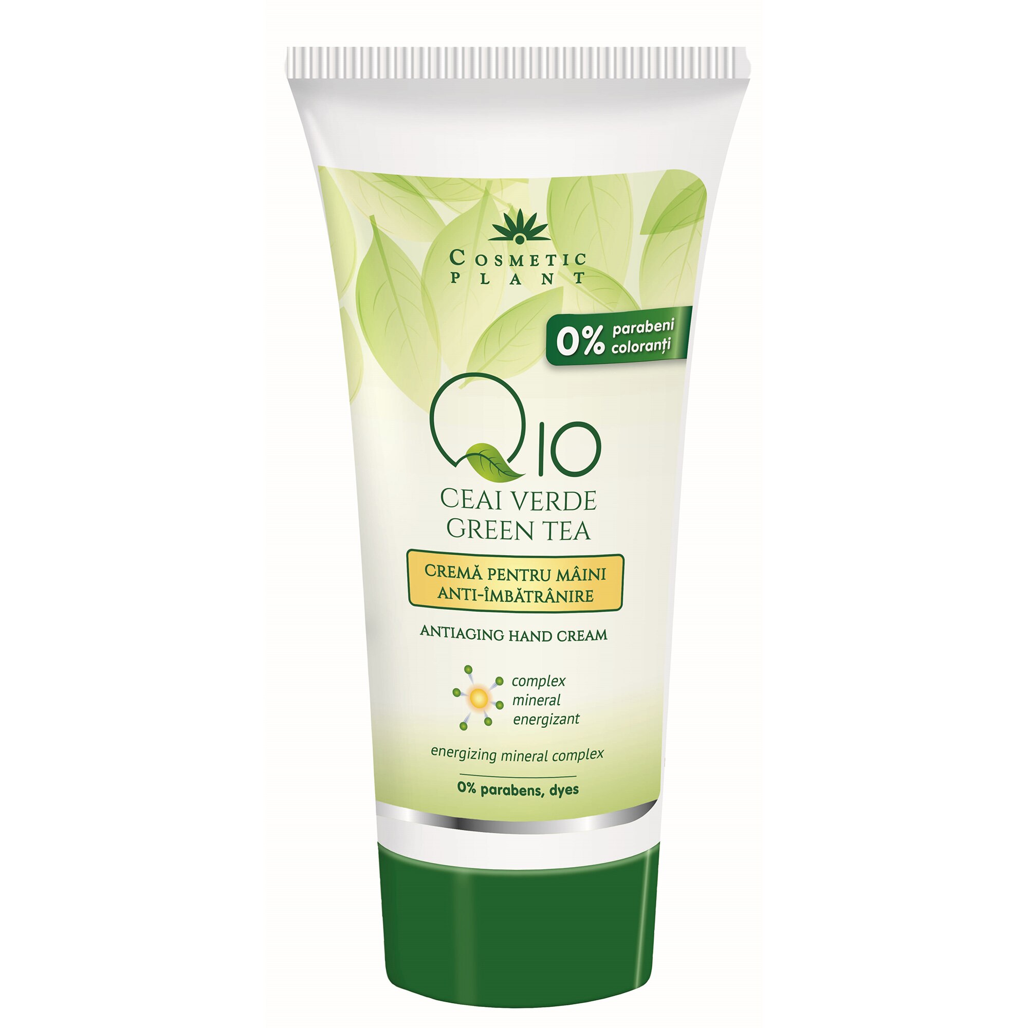 Crema anti-imbatranire pentru maini Cosmetic Plant cu Q10 si ceai verde, 100 ml
