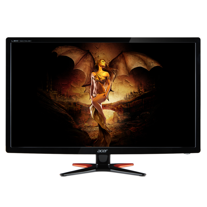 Acer GN246HLBBID LED Monitor, 24", Full HD, HDMI, VGA, DVI, Fekete