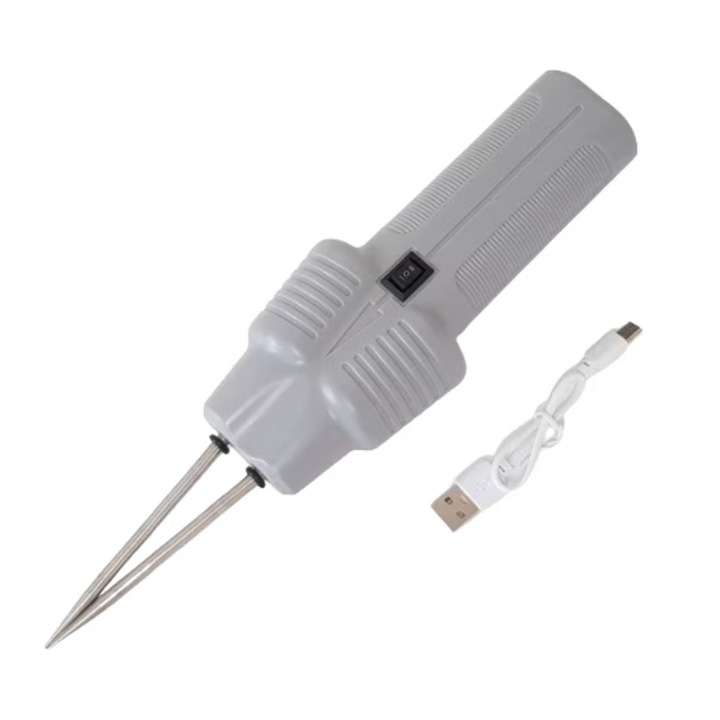 Elektromos madártépő, ZOUN, csirke-, kacsa- és libatépő, otthoni/speciális használatra, hordozható, újratölthető, 3000 mAh, egygombos indítás/leállítás, szürke színű