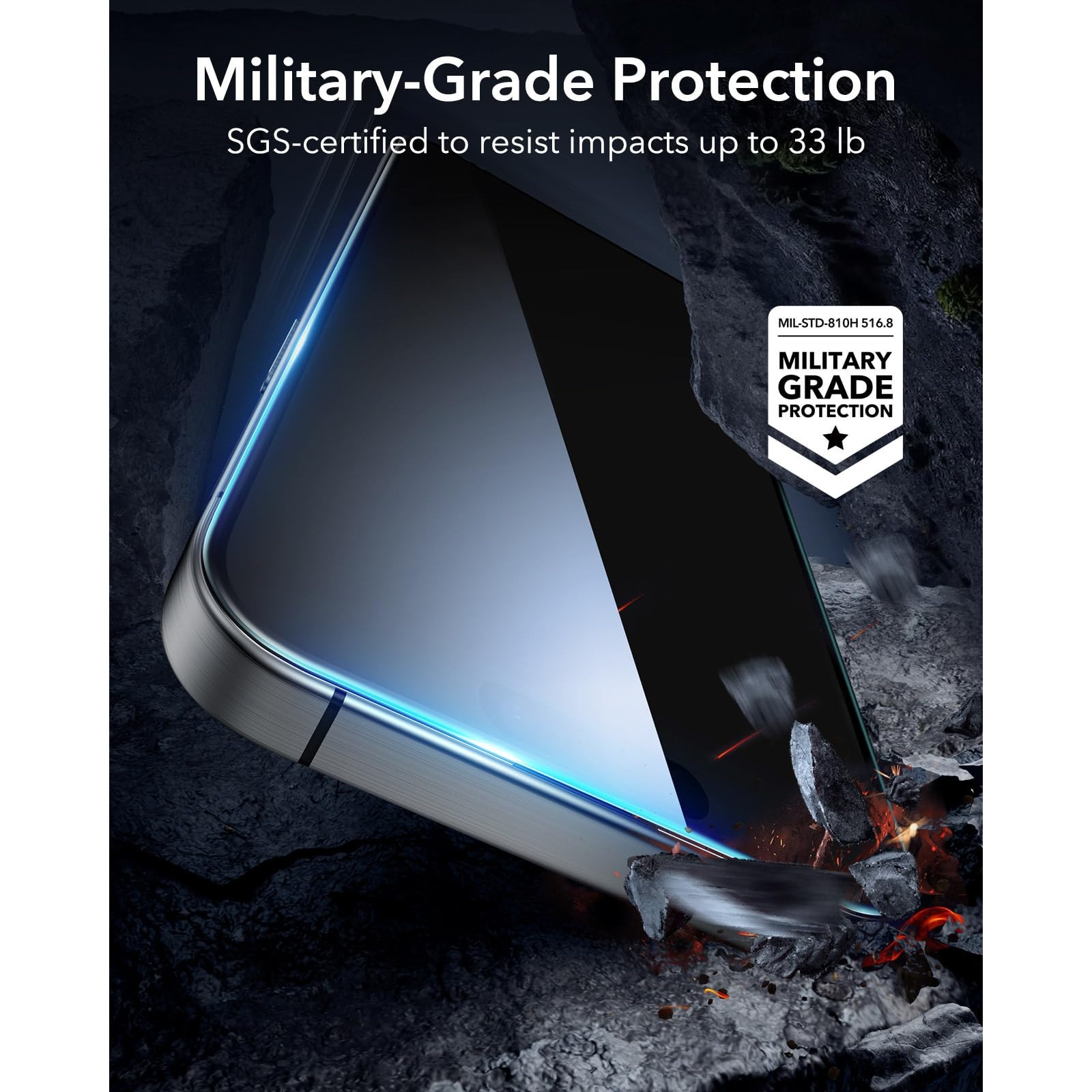 Folie de Protectie Ecran Privacy pentru iPhone 17 Pro, cu Kit de Montare Instanta si Functie Automata de Indepartare a Prafului, din Sticla Temperata 9H+, Claritate Super HD, Tratament Oleofob si Anti-Amprente