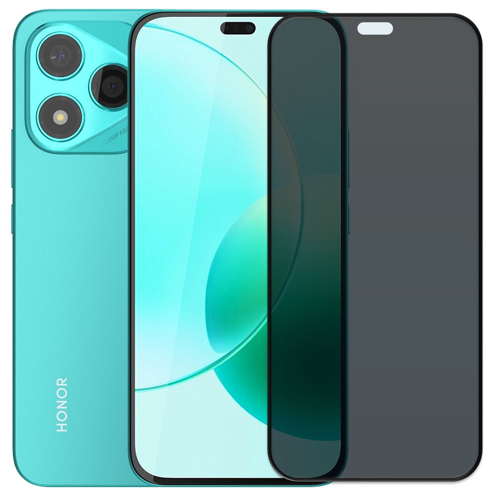 Folie din sticla securizata pentru Honor 400 Lite, HAMSTERBOX Privacy Shield, Protectie completa ecran, Full face, Aplicare rapida, Case Friendly, Negru