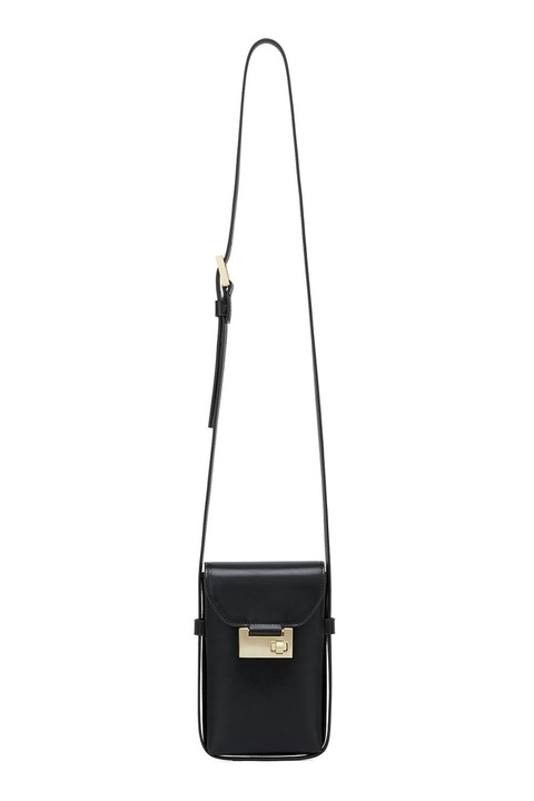 Potamy, Geanta crossbody de piele, Negru