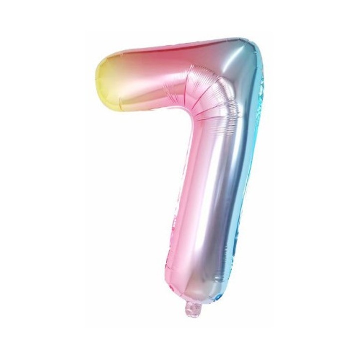 Cyrax Fólia Lufi, Számfigura, Születésnapi Motívum 40 cm, Egyedi Csomagolás, Szalma Tartalmaz, Levegővel vagy Héliummal Felfújható, Többszínű, 7-es Szám