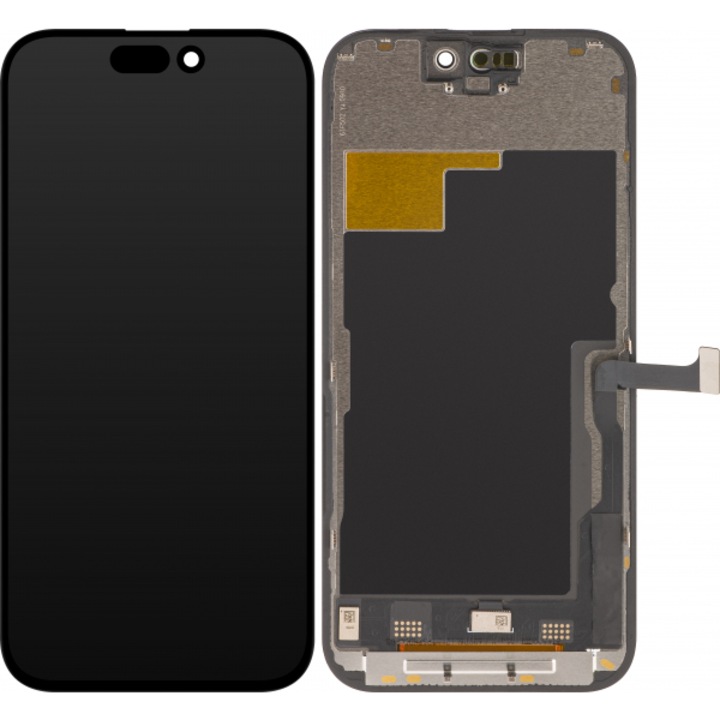 Zy тъчскрийн дисплей за Apple iPhone 15 Pro с рамка LCD версия в клетъчна микросхема, подвижен, черен, MODO