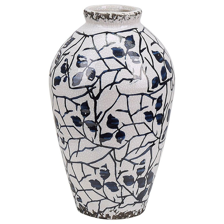 Vaza pentru flori Mallia Gresie de portelan 22 cm Alb