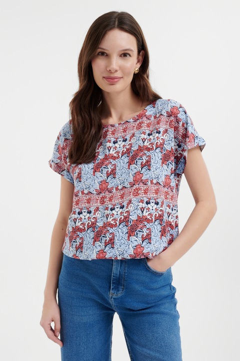 GreenPoint, Tricou cu imprimeu, Visiniu/Albastru