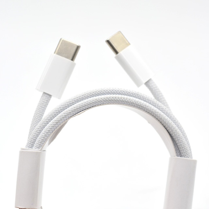 MIGREEN, Cablu de transfer de date si incarcare, USB-C la USB-c, Cablu impletit ingrosat, Incarcare rapida, 1, 5 m, Alb