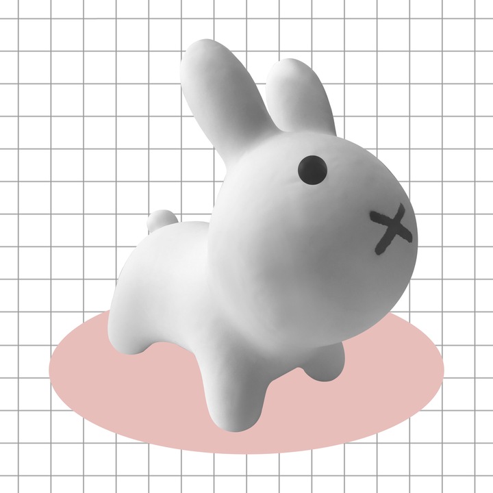 Animal gonflabil pentru sarit - Iepure din cauciuc (latex), jucarie reincarcabila, unisex pentru copii