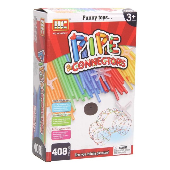 Mts 2055353 Szívószálas építőszett, 408 db-os