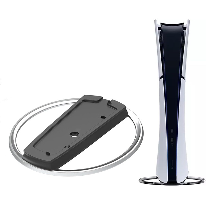 Függőleges állvány, PlayStation 5 Slim konzolhoz, minőségi konstrukció, stabil és csúszásmentes, egyszerű telepítés, OUYLAF, fekete