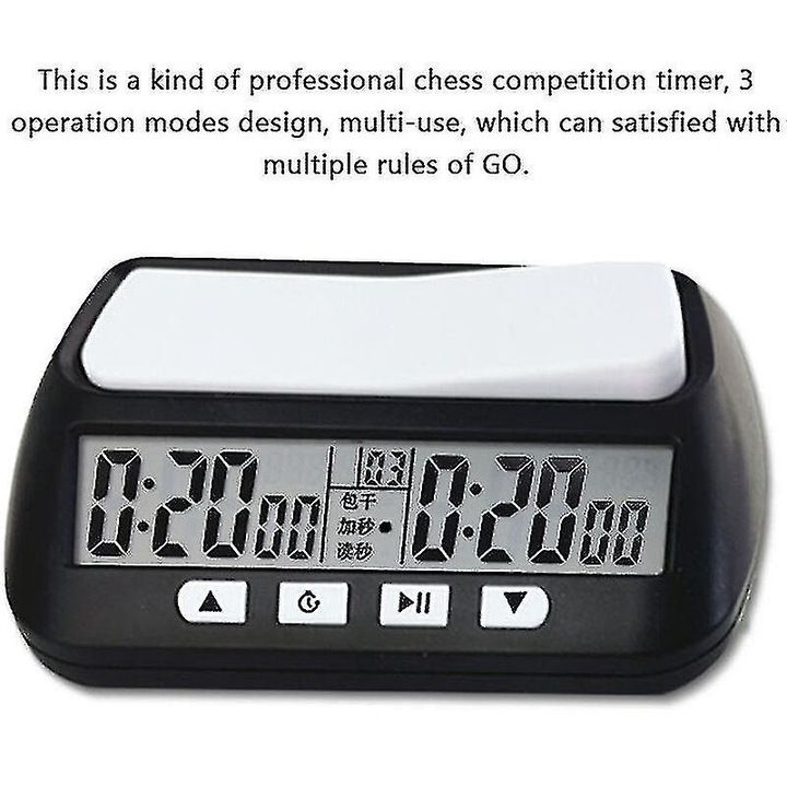 Ceas de competitie pentru sah YS-902, design multifunctional, negru ...