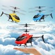 Elicopter de jucarie, 2 canale, control prin infrarosu, albastru/rosu/galben, 30cm, set cu telecomanda si cablu USB