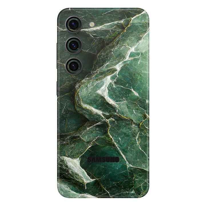 Folie de protectie pentru Samsung Galaxy S23 Plus, Colectia Signature, Skin Spate cu laterale unite, Mystic Emerald