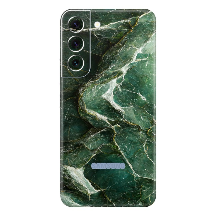 Folie de protectie pentru Samsung Galaxy S22, Colectia Signature, Skin Spate cu laterale unite, Mystic Emerald