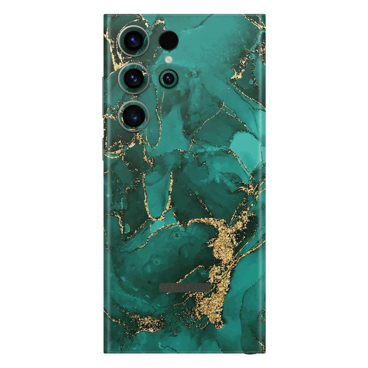 Folie de protectie pentru Samsung Galaxy S23 Ultra, Colectia Signature, Skin Spate cu laterale unite, Ethereal Green