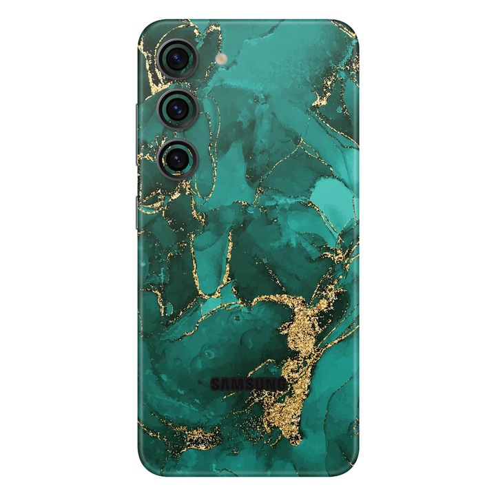 Folie de protectie pentru Samsung Galaxy S23 Plus, Colectia Signature, Skin Spate cu laterale unite, Ethereal Green
