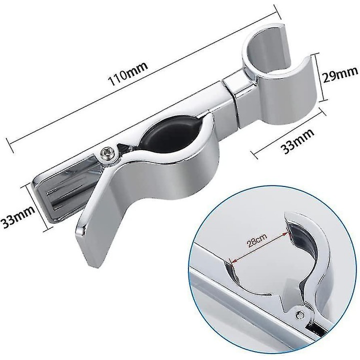 Suport de dus, bara glisanta, 18-25mm, unghi de 45°, cromat