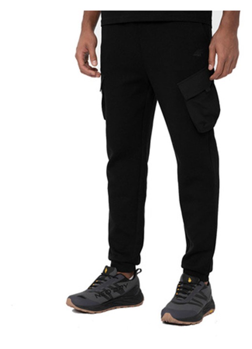 Ferfi 4F pamut nadrag,, Fekete, S