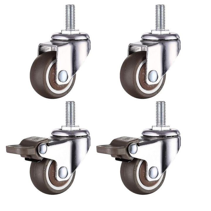 Hornbach Roti Roti pivotante cu frana, 4 buc, capacitate 108 kg, diametru 50 mm ...