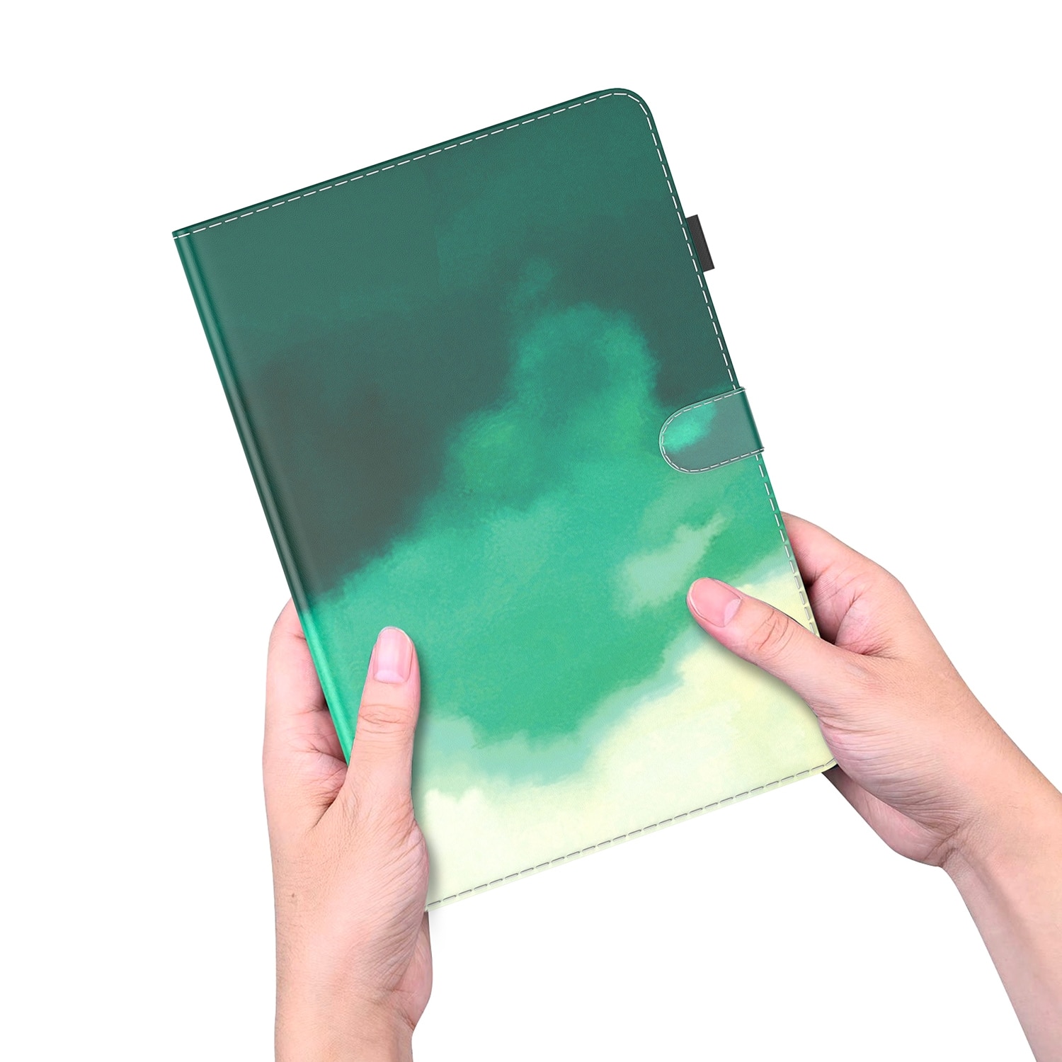 Husa tableta pentru Lenovo Tab M8(HD)TB-8505F 8505X / M8(FHD) 8.0 Vine cu un Model cu Acuarele, Piele PU cu Textura de Pieliceala, Inchidere Magnetica, Verde