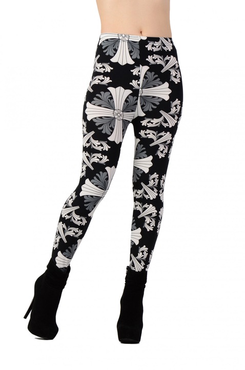 Colanti imprimeu gotic, Alb/Negru