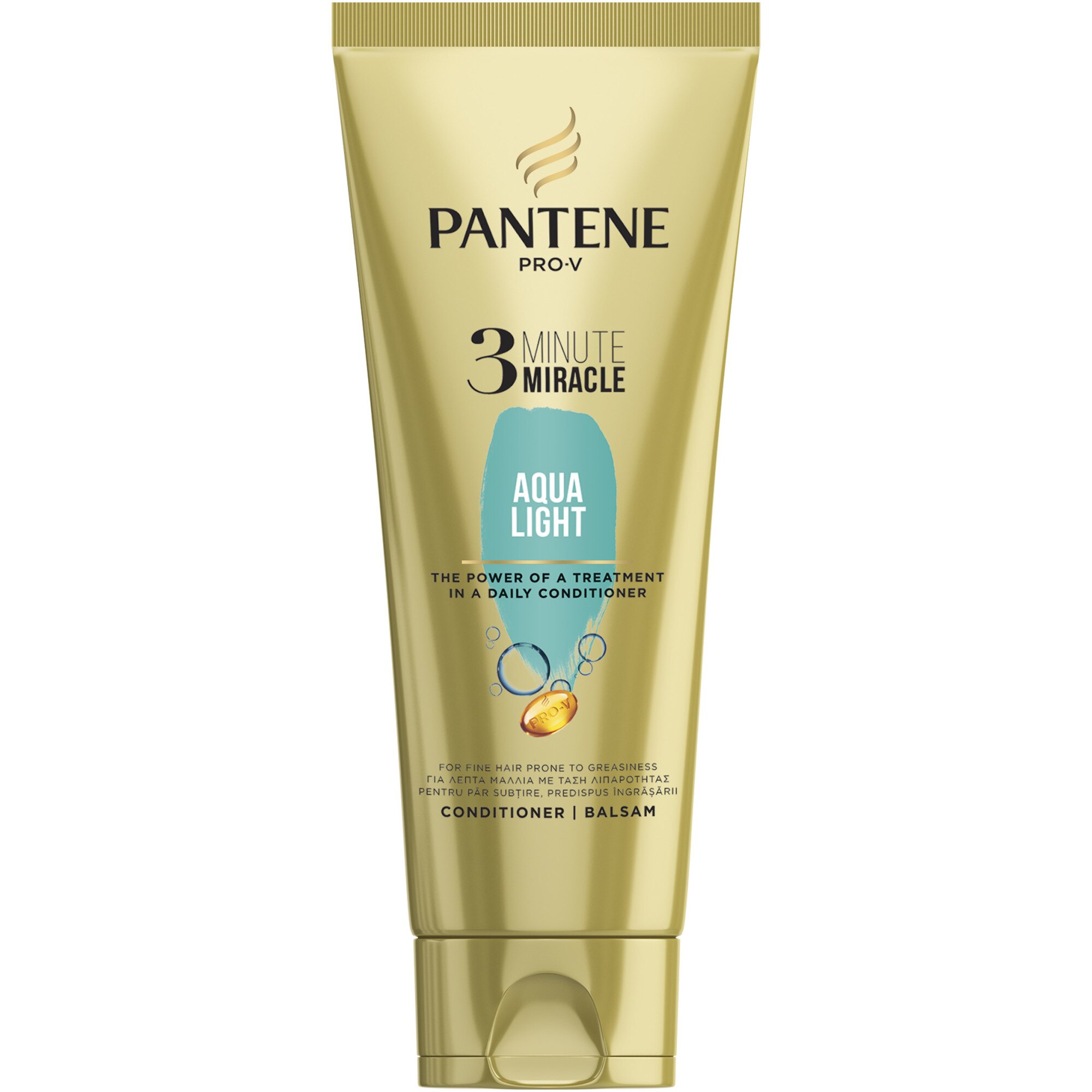 Balsam Pantene Pro-V Aqua Light 3 Minute Miracle pentru par gras, 200 ml