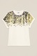 Oltre, Tricou cu aplicatii de paiete, Alb/Auriu