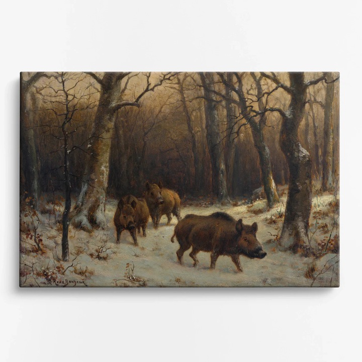 Tablou Canvas Picturi Celebre WOWCanvas, Porci Mistreti in Zapada, Roger Bonheur, 90 x 60 cm