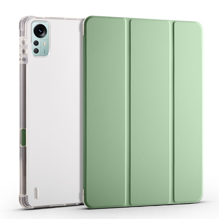 Husa tableta pentru Xiaomi Pad 5 Pro 12.4, piele TPU, cu suport pentru stilou, verde matcha