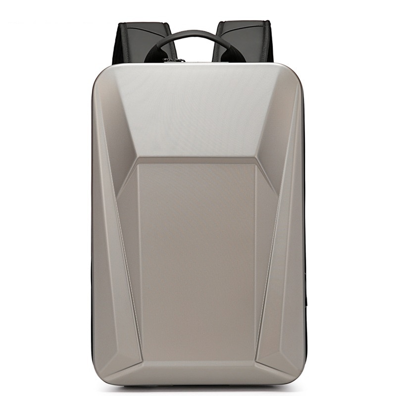 Rucsac Smart Laptop, Impermeabil, Unisex, cu Carcasa din Plastic, Sistem Antifurt, Port Incarcare USB, Sistem Fixare pe Valiza, Multifunctional, Ergonomic, Titan Auriu, Satlink
