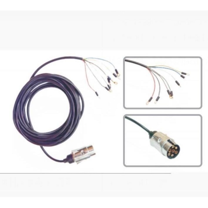 Cablaj remorca 7m cu fisa metal 7pini, yly Hybsz PM7*7/WK