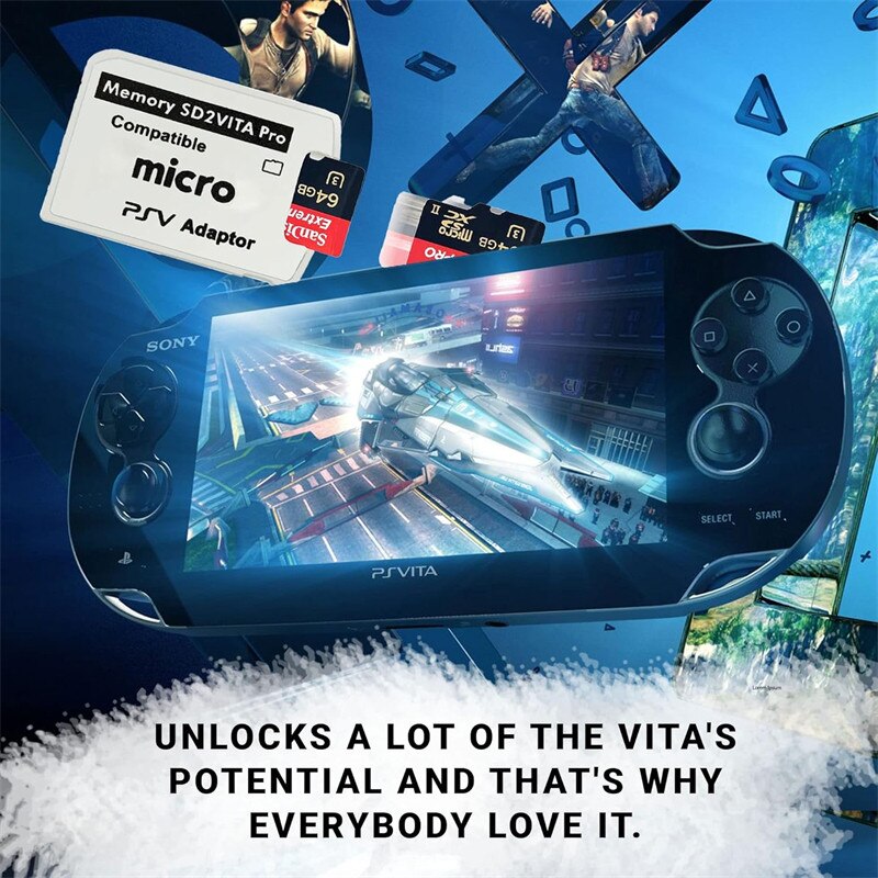 Set de 2 adaptoare microSD SD2VITA, compatibile cu sistemul PS