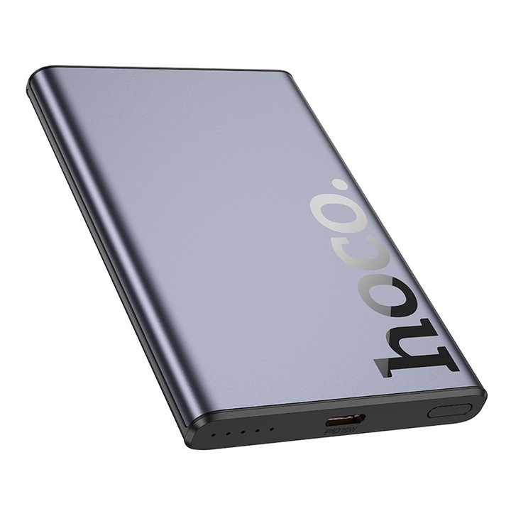 Baterie externa cu incarcare wireless Hoco Q32, PD20W, 1xUSB-C, Magnetica, 5000mAh, Incarcare rapida, Gri