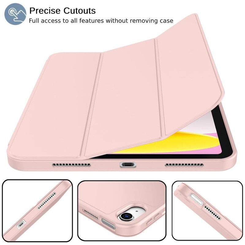 Husa tip Carte cu Suport Pix pentru Apple iPad Mini 6/7, Protectie completa, Pliabila, Roz