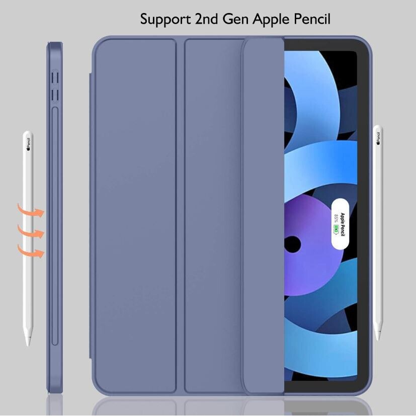 Husa tip Carte cu Suport Pix pentru Apple iPad Air 10.9" si iPad Air 11", Protectie completa, Pliabila, Albastru