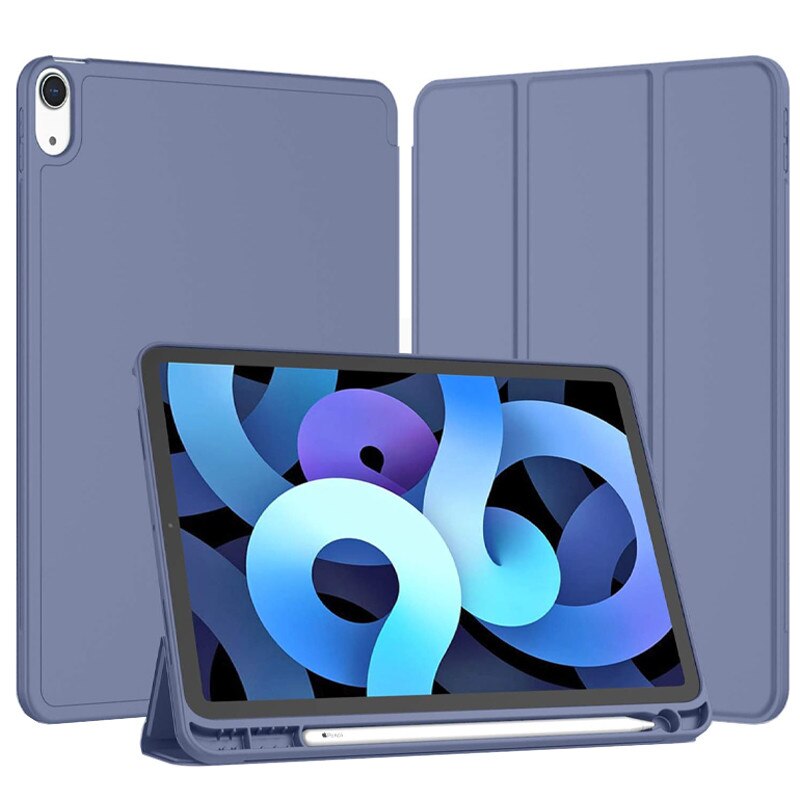 Husa tip Carte cu Suport Pix pentru Apple iPad Air 10.9" si iPad Air 11", Protectie completa, Pliabila, Albastru