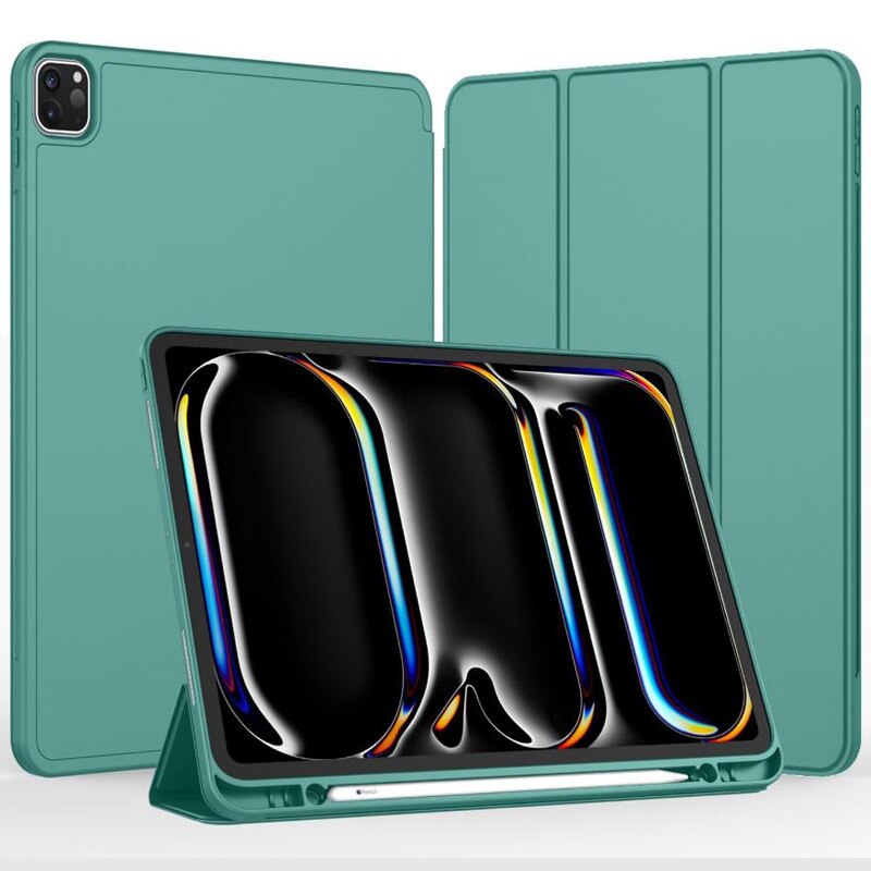 Husa tip Carte cu Suport Pix pentru Apple iPad Pro 11" (2024), Protectie completa, Pliabila, Verde