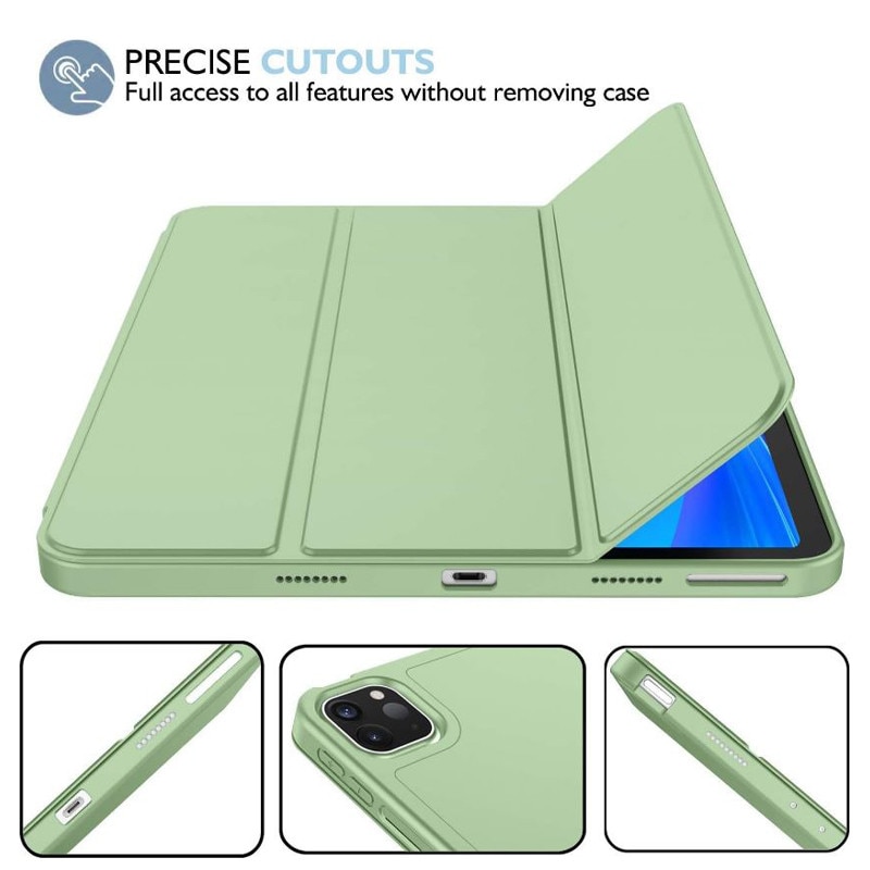 Husa tip Carte cu Suport Pix pentru Apple iPad Pro 12.9" si iPad Air 13", Protectie completa, Pliabila, Verde menta