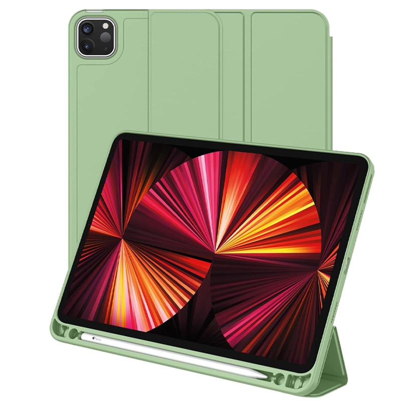 Husa tip Carte cu Suport Pix pentru Apple iPad Pro 12.9" si iPad Air 13", Protectie completa, Pliabila, Verde menta